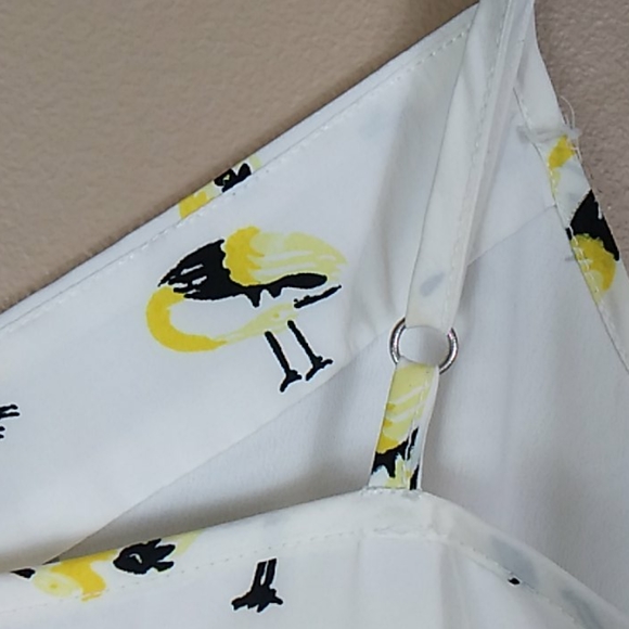 Tie Waist Flamingo Print Mini Dress - Picture 10 of 16